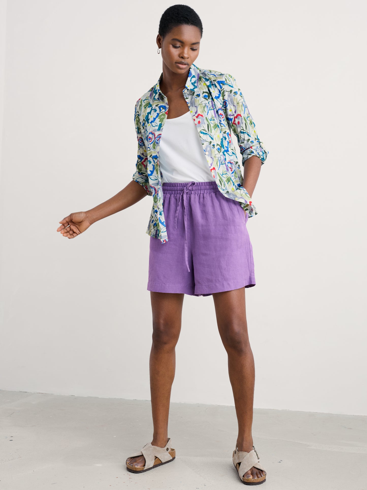 Seasalt Larissa Studio Floral Chalk Shirt