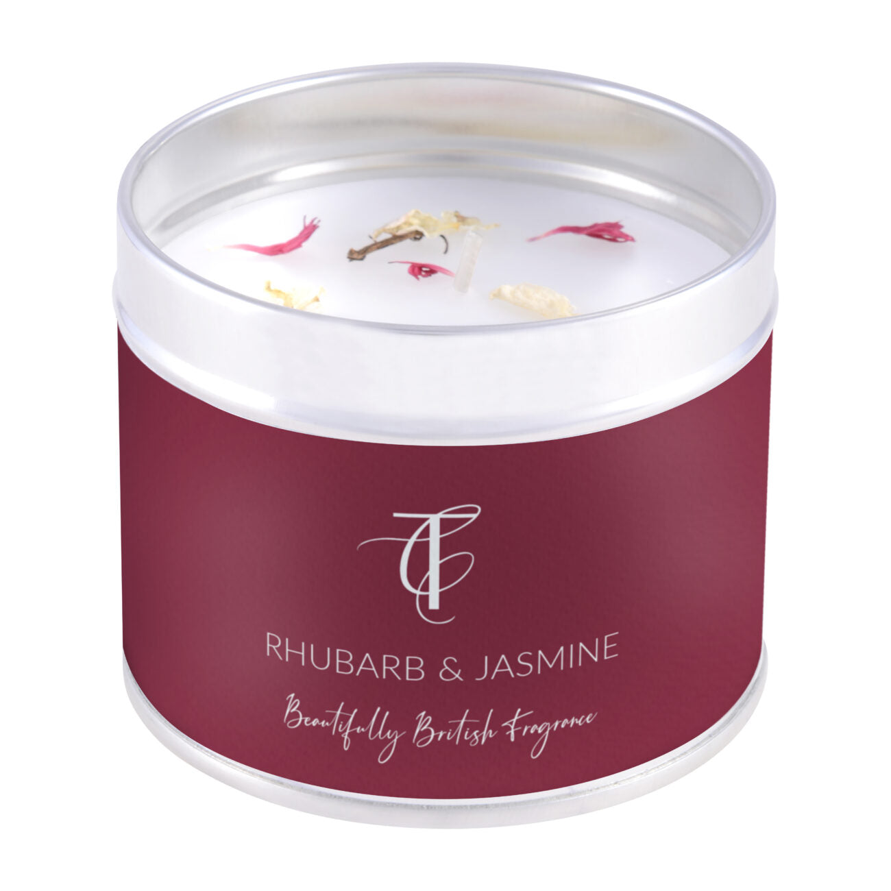 Rhubarb & Jasmine Tin Candle