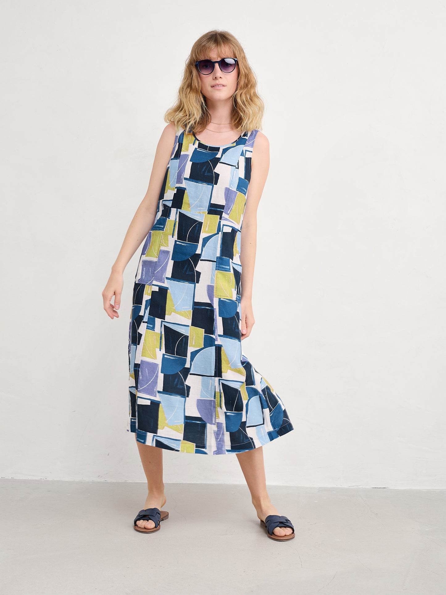 Seasalt Sleeveless Grass Wave Linen Dress