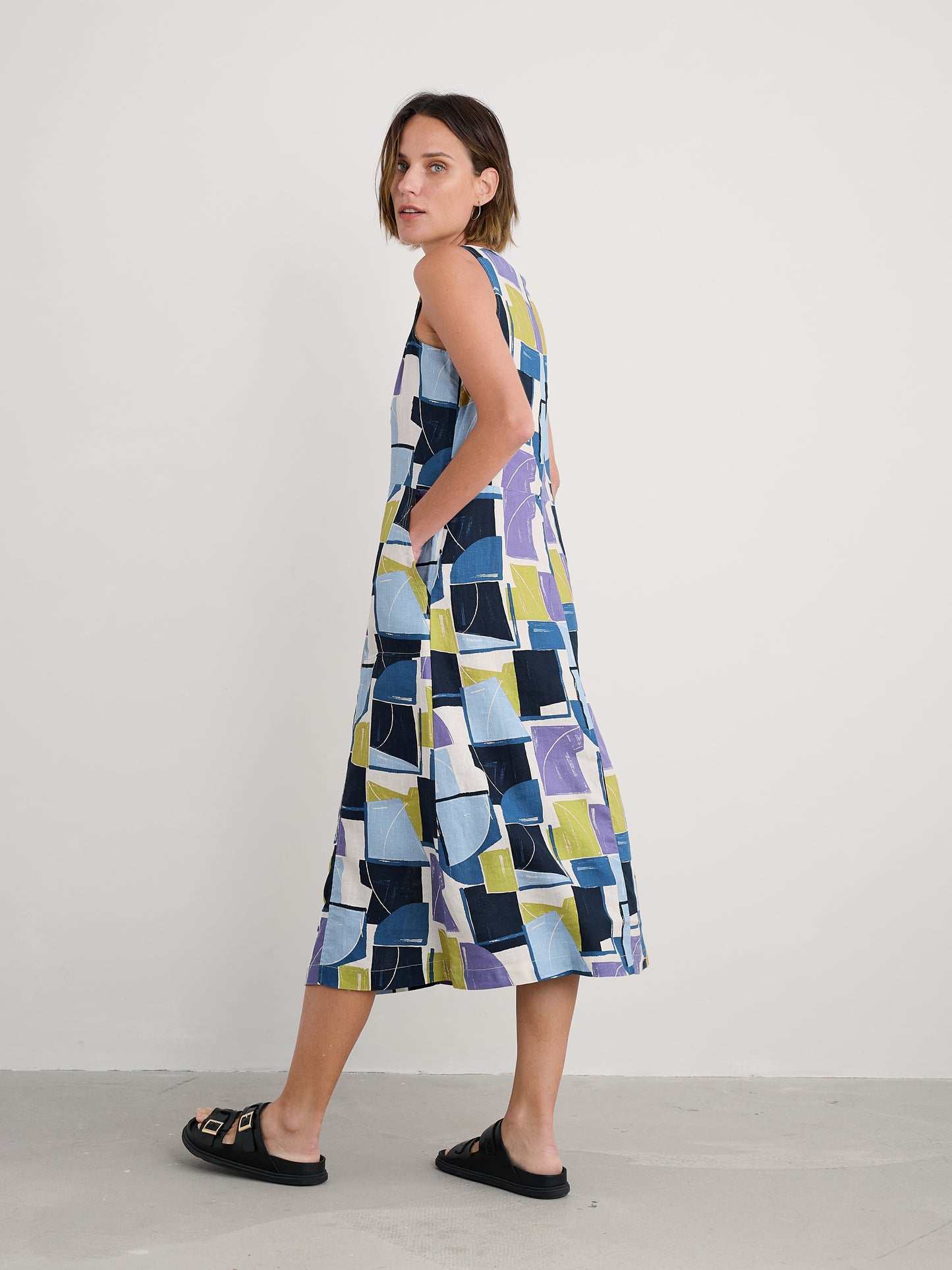 Seasalt Sleeveless Grass Wave Linen Dress