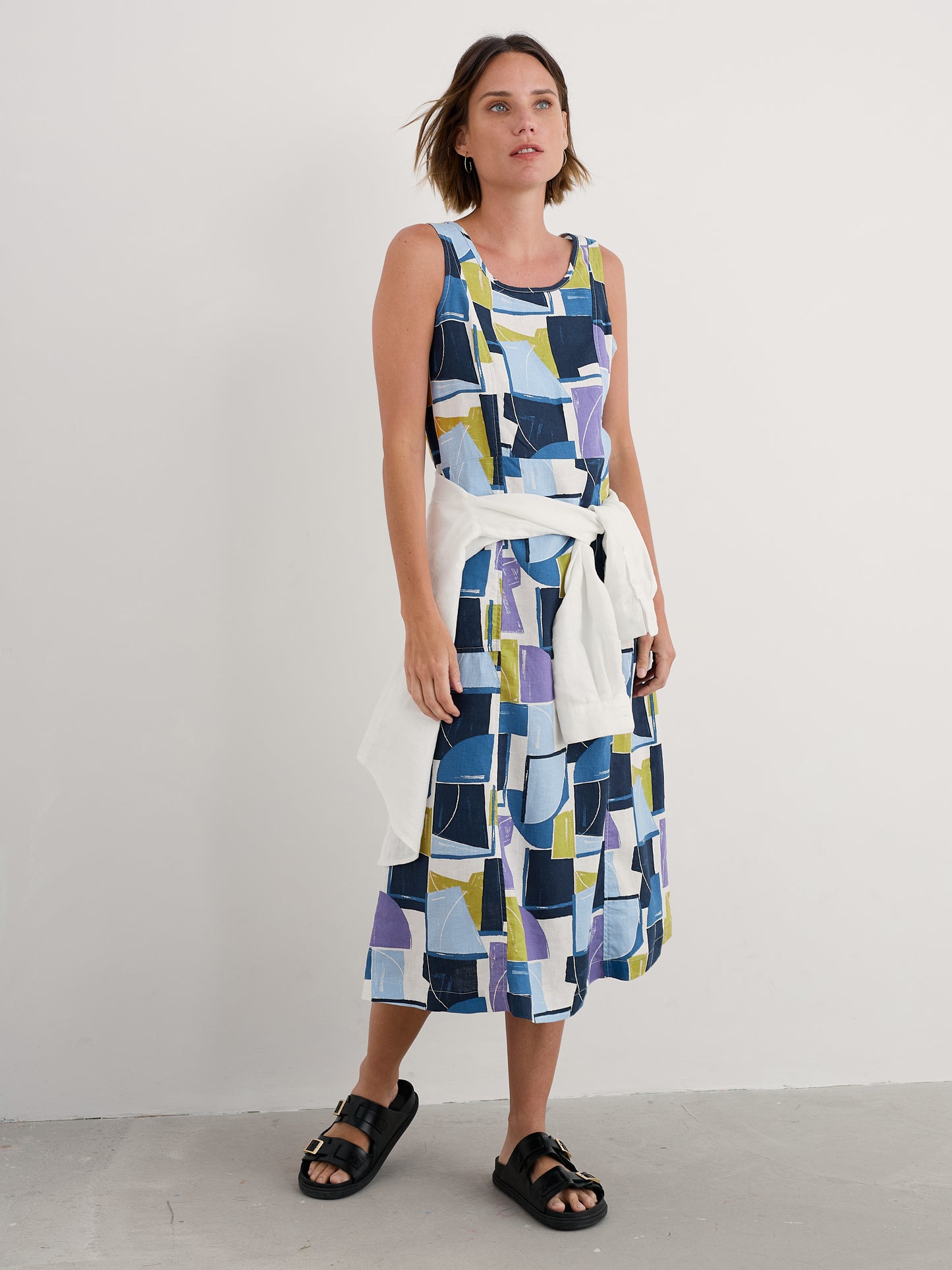 Seasalt Sleeveless Grass Wave Linen Dress