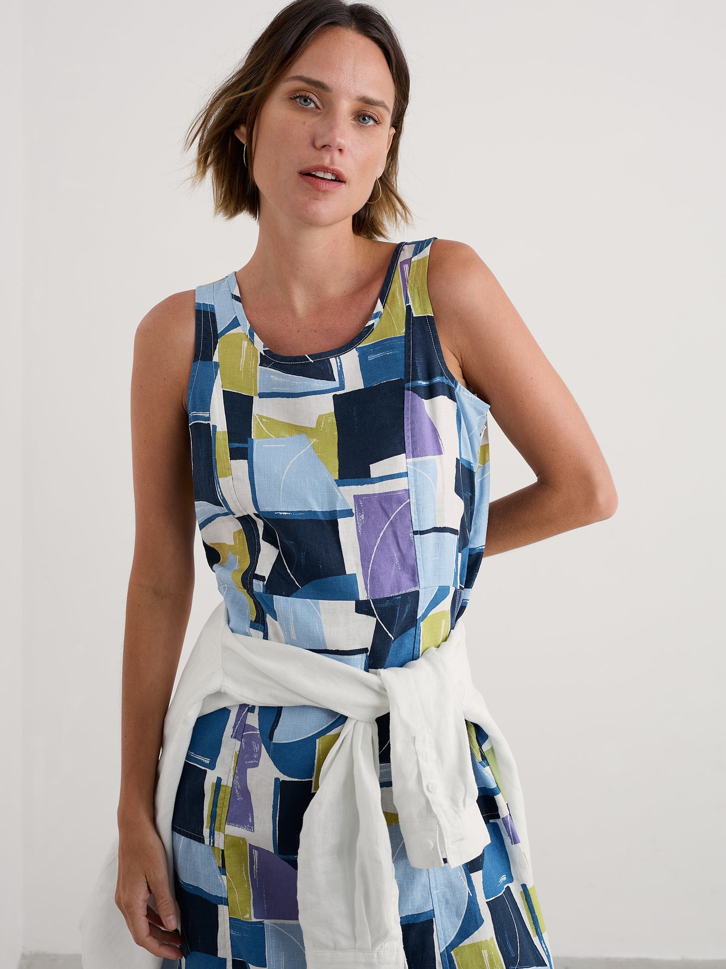 Seasalt Sleeveless Grass Wave Linen Dress