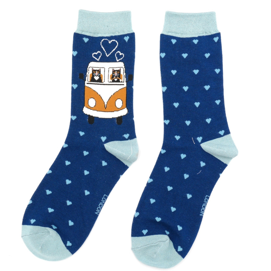 Miss Sparrow Road Trip Cats Socks