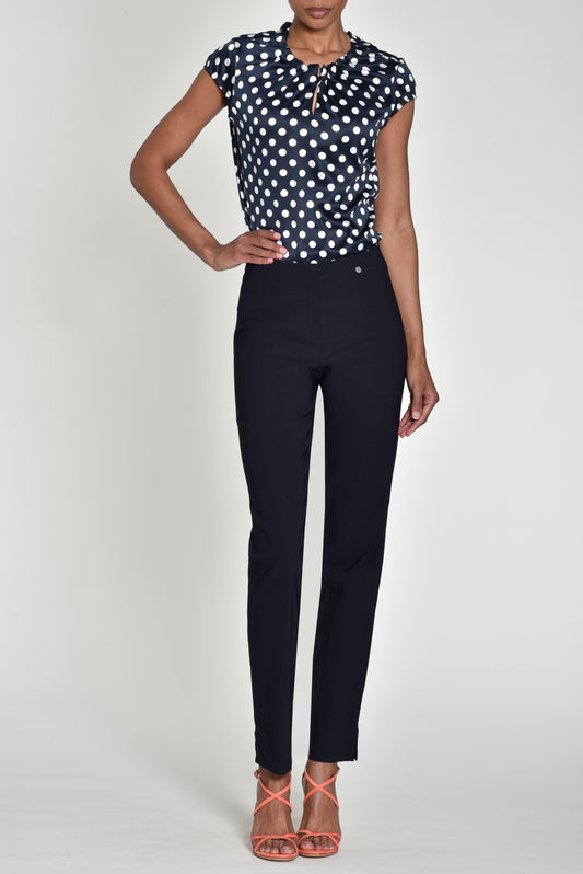 Robell Marie Navy Trousers 51412 Regular Length