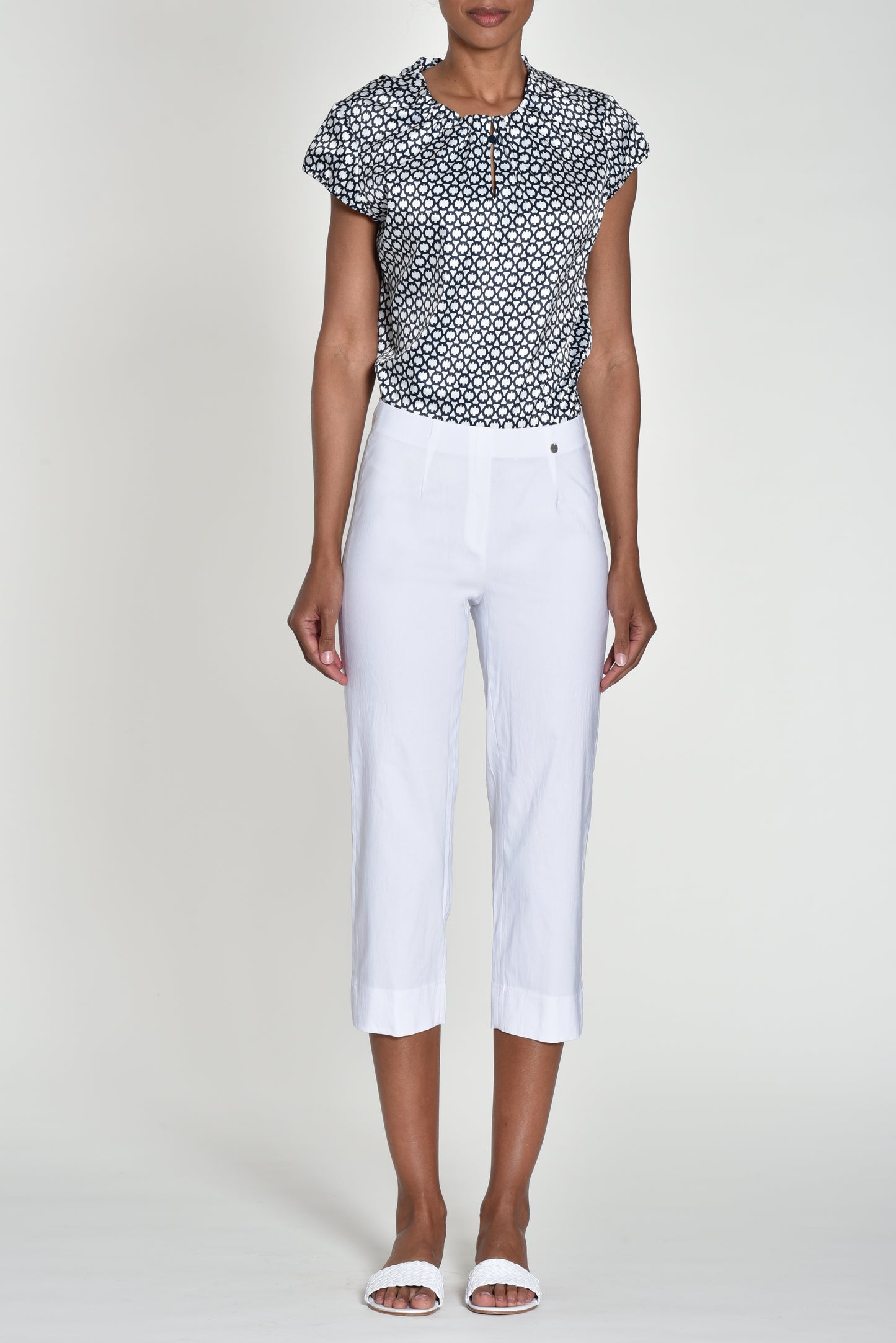 Robell White Capris 51576 (White Colour 10)