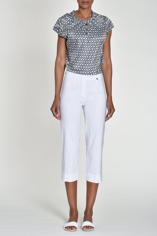 Robell White Capris 51576 (White Colour 10)