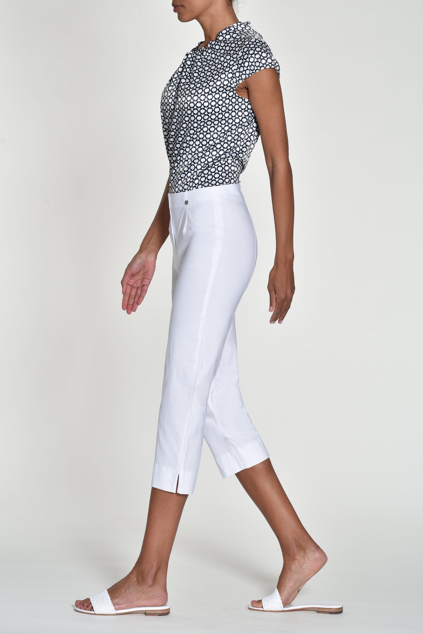 Robell White Capris 51576 (White Colour 10)