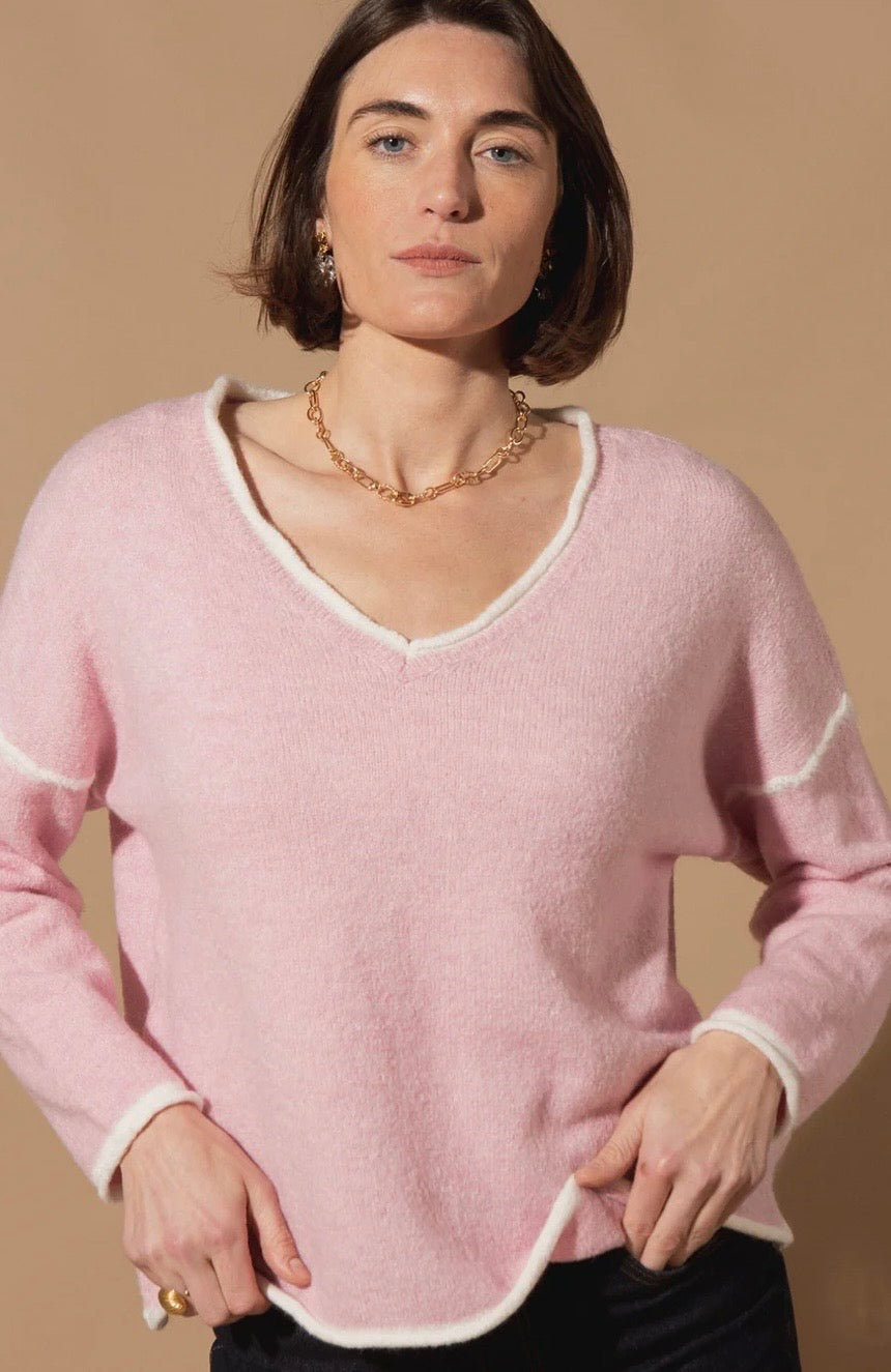 Tilley & Grace Emilie Contrast Stitch Jumper