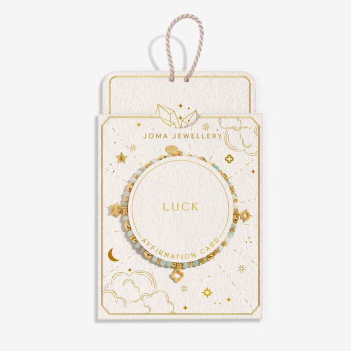 Joma Jewellery Affirmation Card ‘Luck’ Bracelet