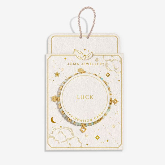 Joma Jewellery Affirmation Card ‘Luck’ Bracelet
