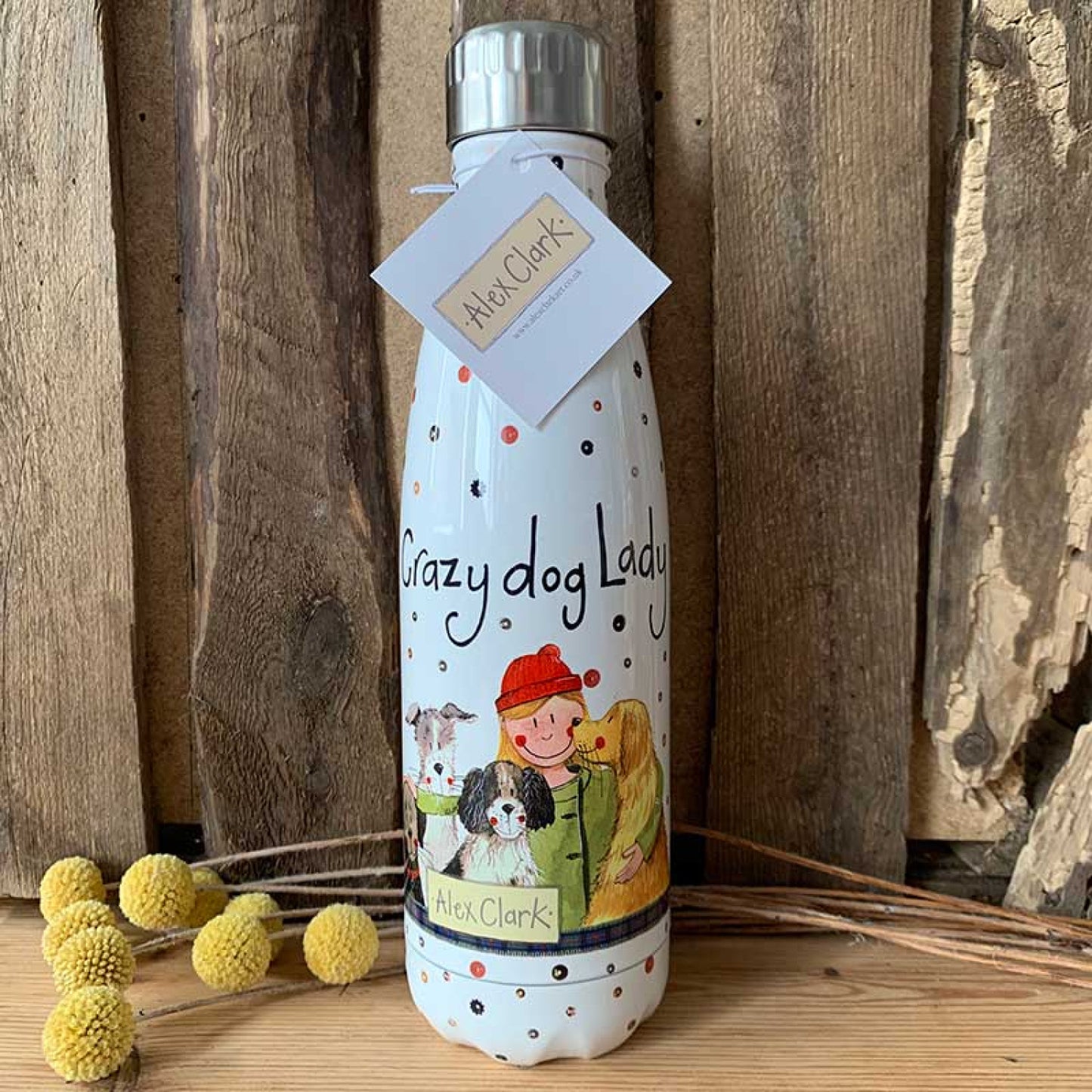 Alex Clark Crazy Dog Lady Water Bottle