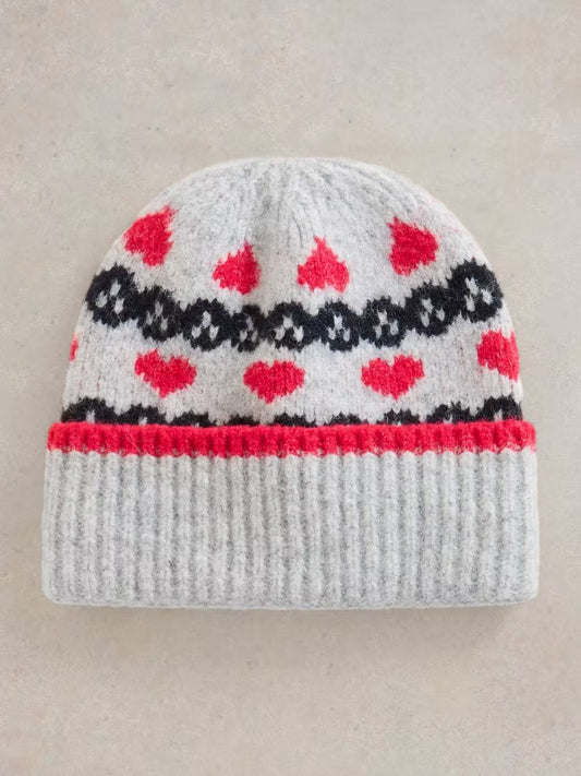 White Stuff Heart Fairisle Beanie