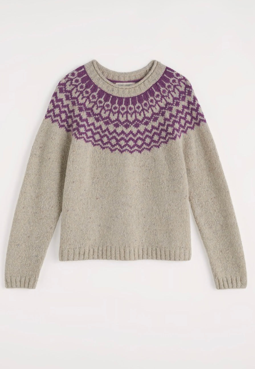 Seasalt Port Kinnis Jumper Merino - Wag Tail Aran Spring Heather