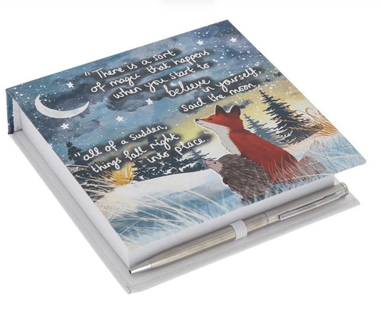 Fox Under The Moon Memo Block Believe
