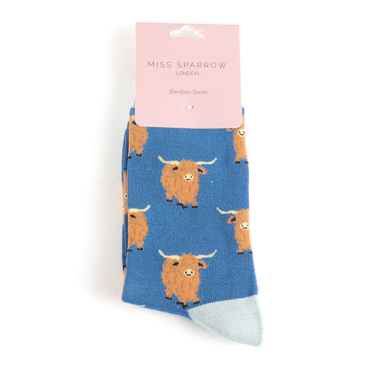 Miss Sparrow Highland Herds Navy Socks