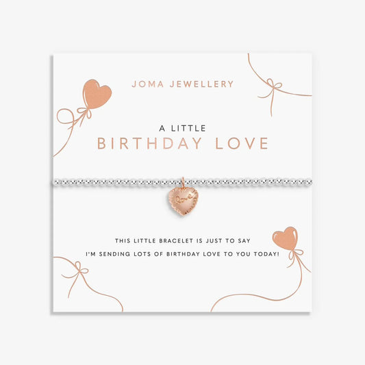 Joma Jewellery A Little 'Birthday Love' Bracelet In Silver and Rose Gold Plating