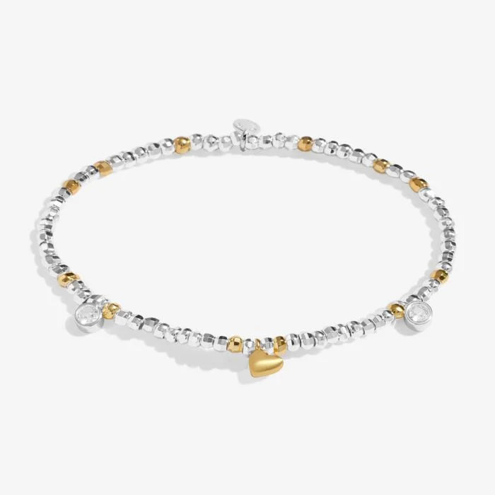 Joma Jewellery Sparkle Confetti A little ‘Heart Of Gold’ Silver & Gold Plated Bracelet