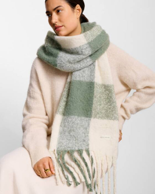 Katie Loxton Recycled Checked Tassel Scarf