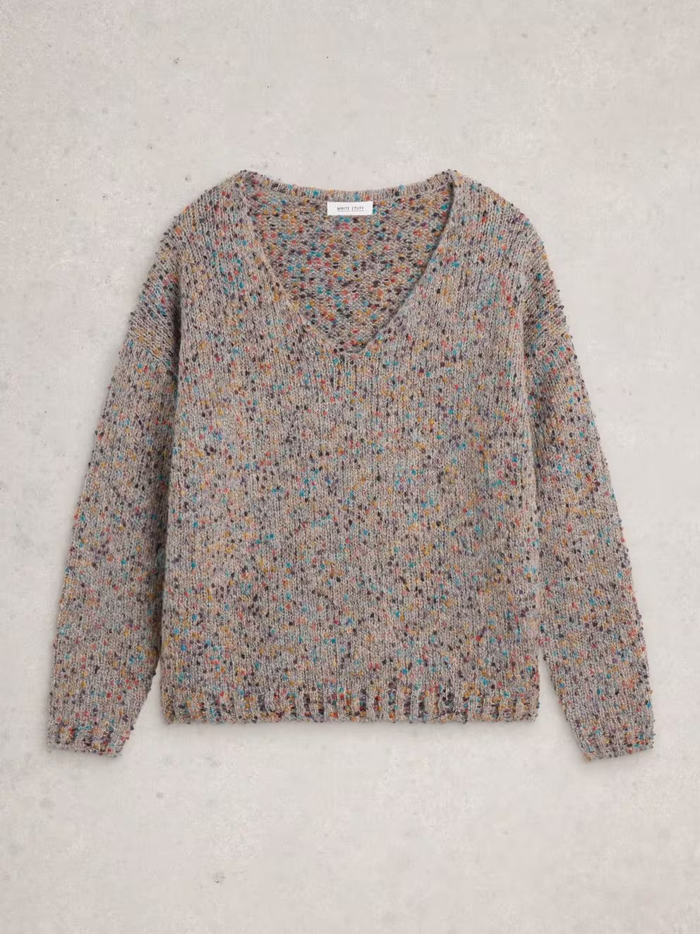 White Stuff Textured V neck Jumper