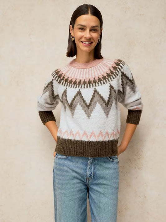 White Stuff Blurred Fairisle Jumper