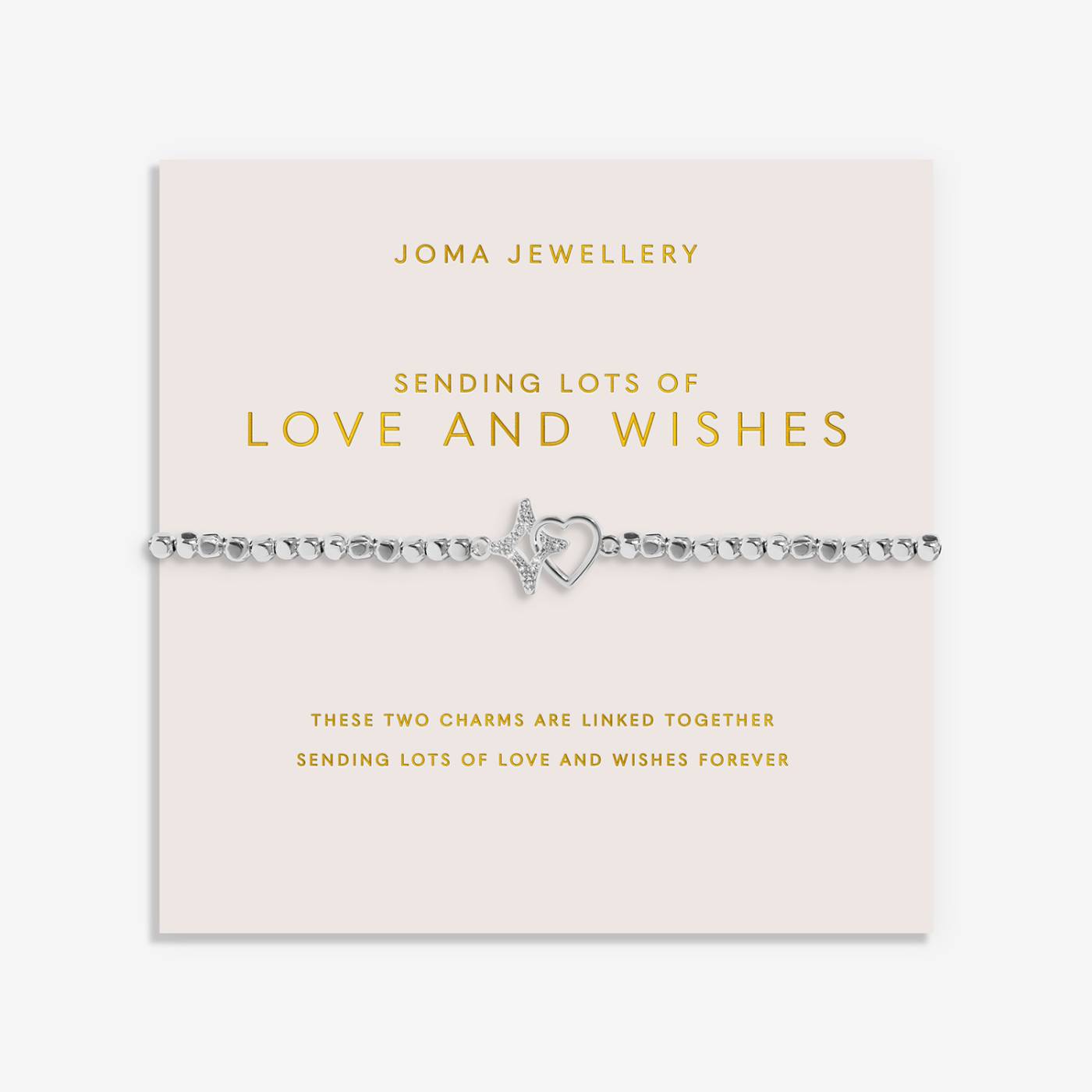 Joma Jewellery Forever Yours 'Sending Lots Of Love And Wishes' Bracelet In Silver Plating