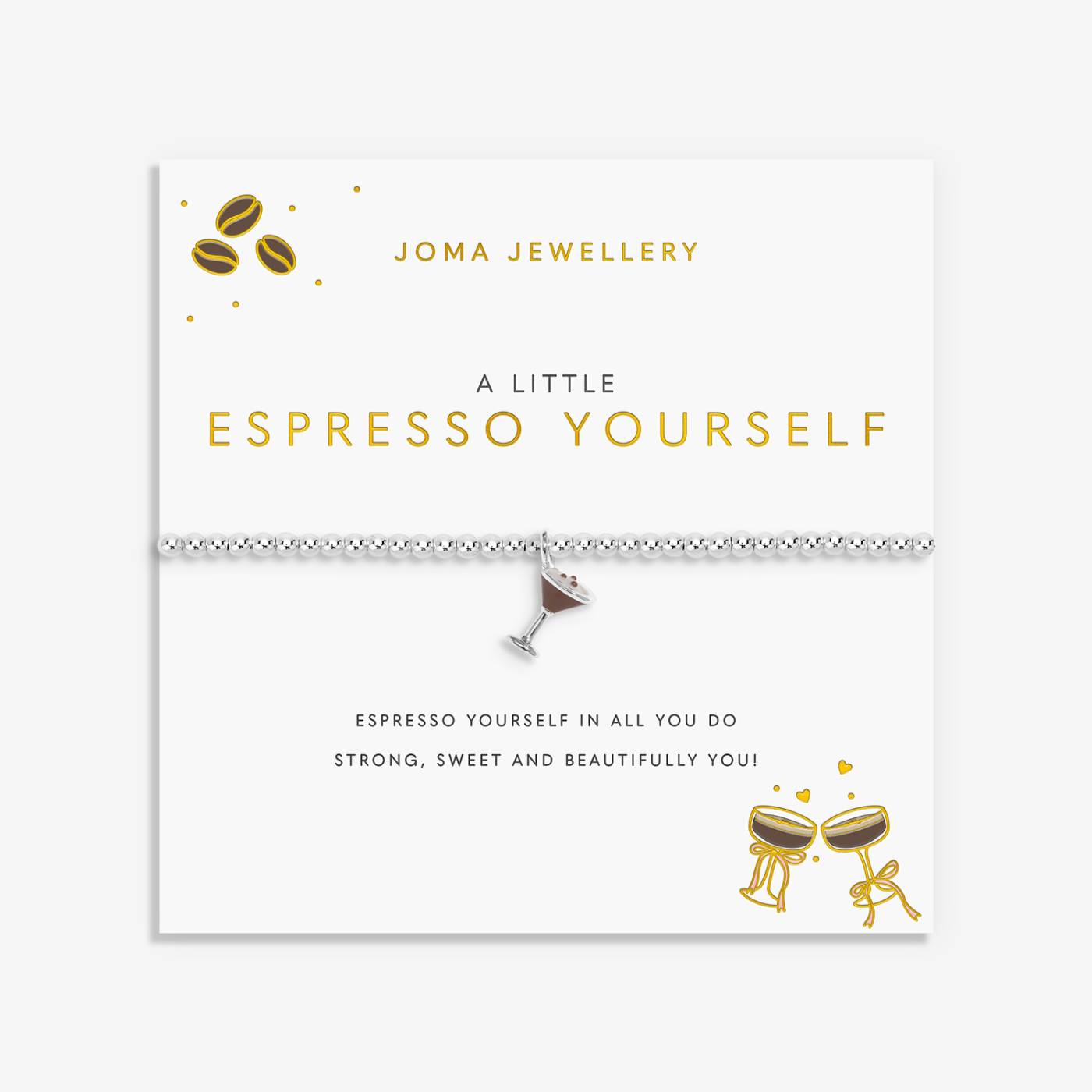 Joma Jewellery A Little Vibes 'Espresso Yourself' Bracelet In Silver Plating