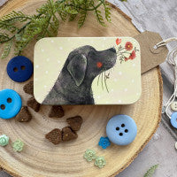Alex Clark Labrador and Flowers Small Rectangle Tin