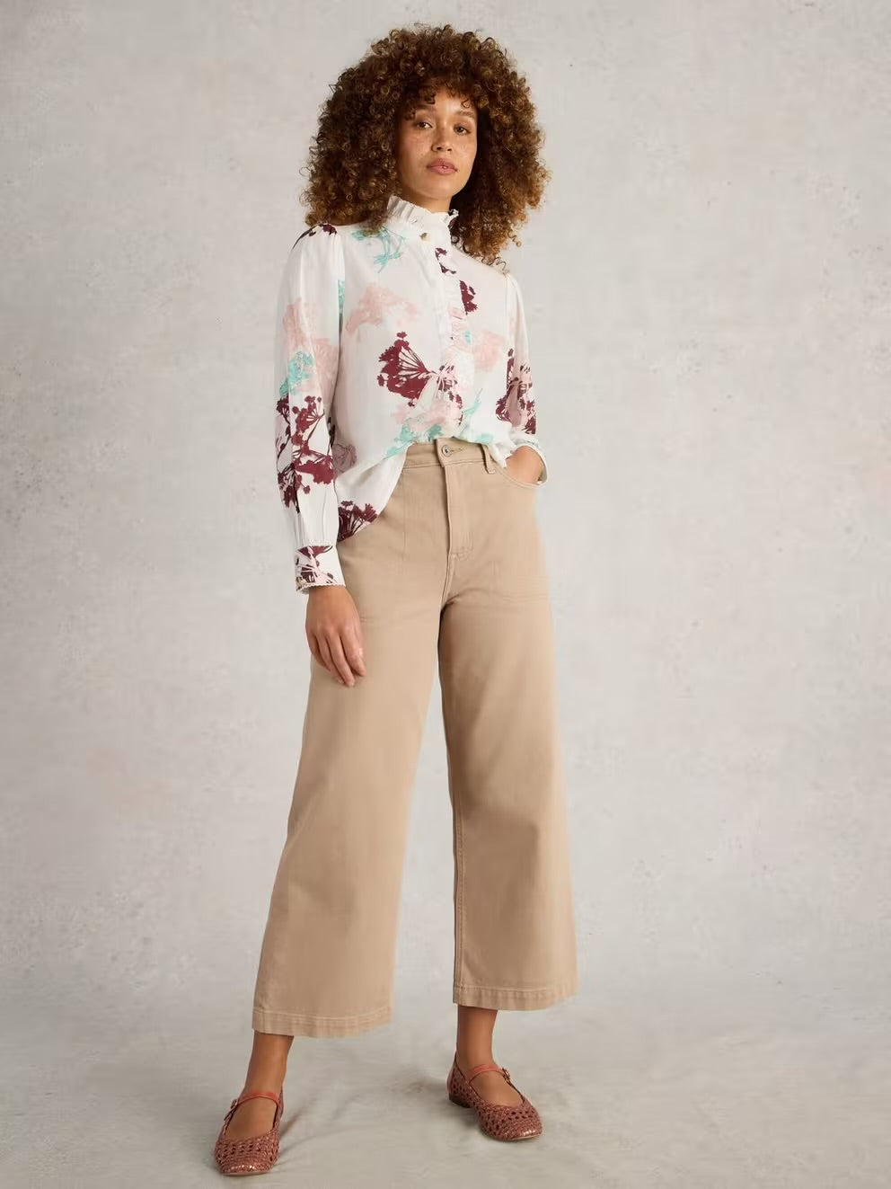 White Stuff Pauline Frill Neck Top