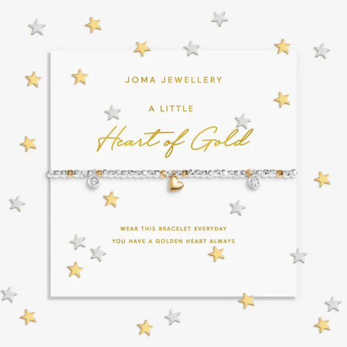 Joma Jewellery Sparkle Confetti A little ‘Heart Of Gold’ Silver & Gold Plated Bracelet
