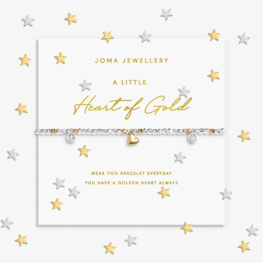 Joma Jewellery Sparkle Confetti A little ‘Heart Of Gold’ Silver & Gold Plated Bracelet