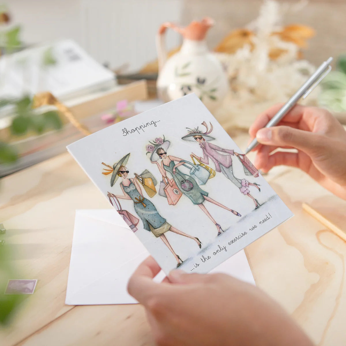 Berni Parker Designs Shopping is the only exercise Card