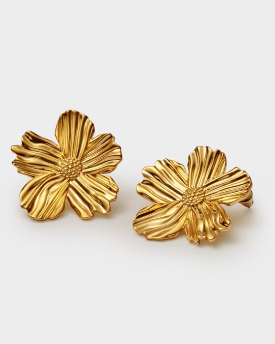 Katie Loxton Floramour Waterproof Gold Oversized Earrings