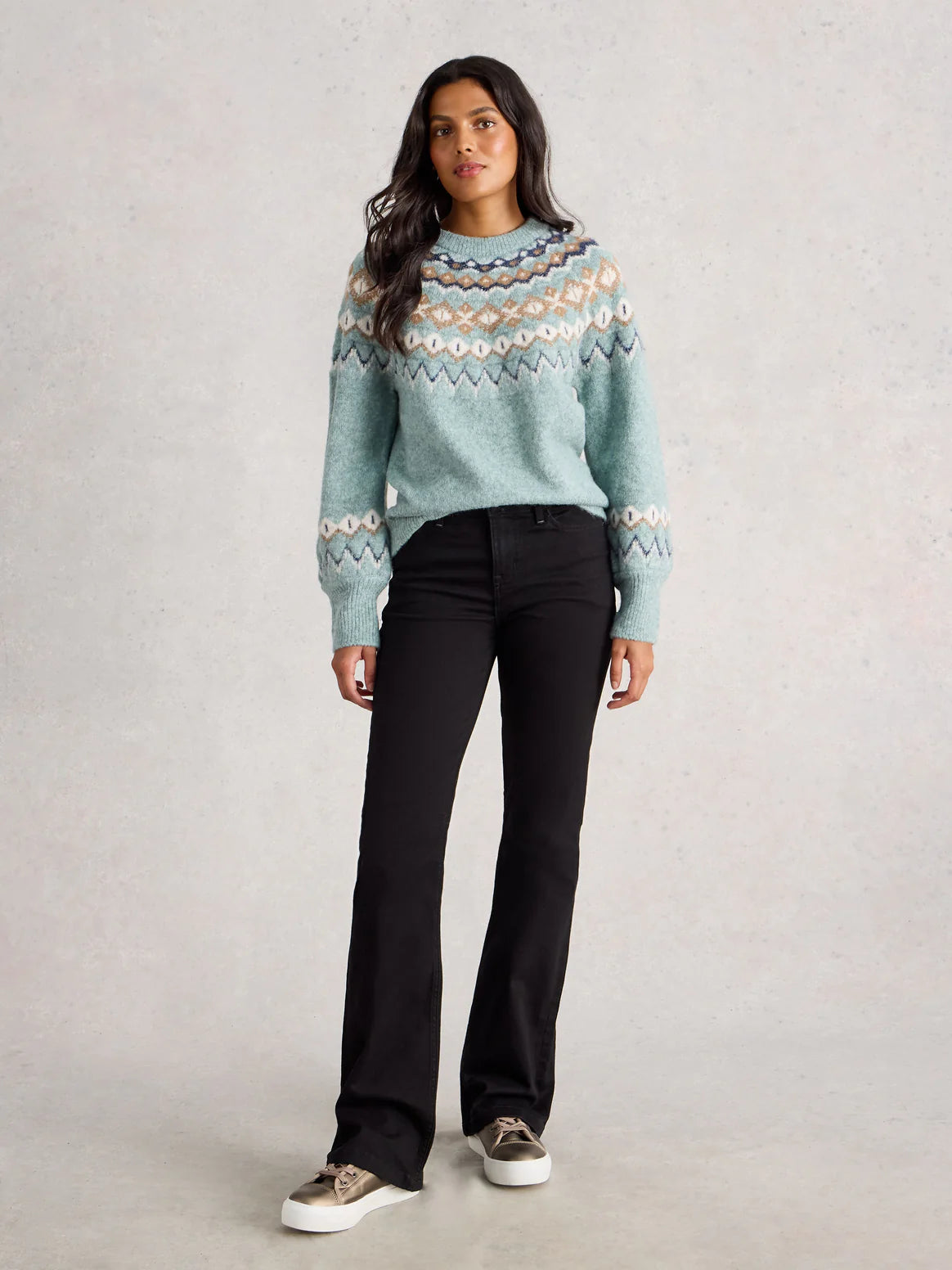 White Stuff Arctic Fairisle Jumper in Blue Multi