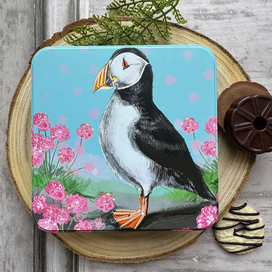 Alex Clark Puffin Large Square Tin