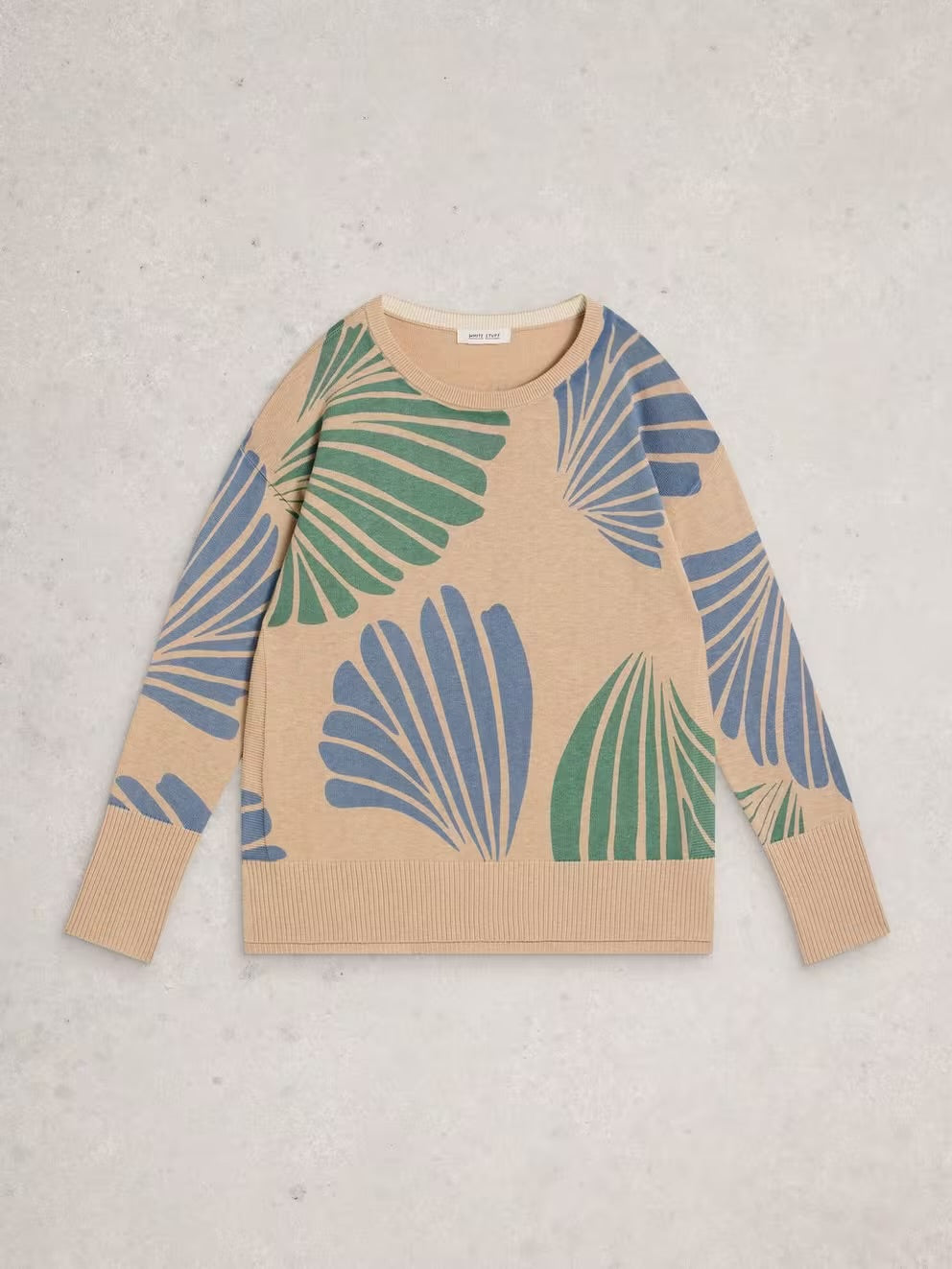 White Stuff Olive Printed Crew Neck Jumper