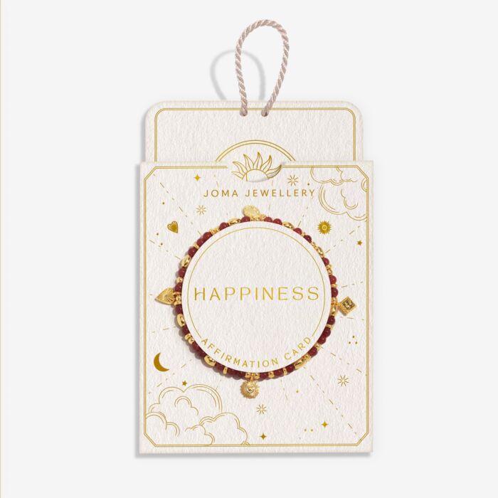Joma Jewellery Affirmation Card ‘Happiness’ Bracelet