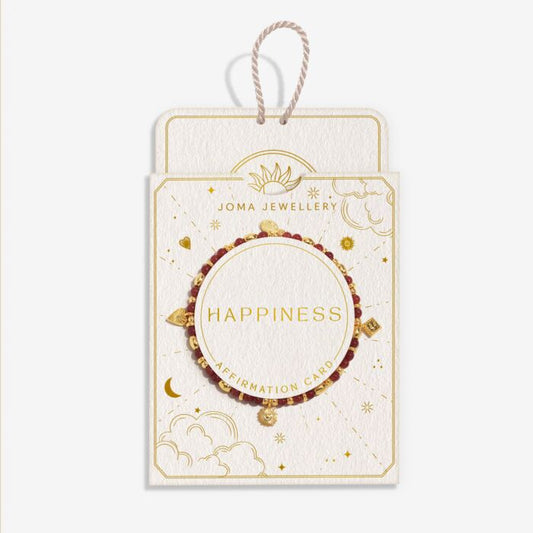 Joma Jewellery Affirmation Card ‘Happiness’ Bracelet