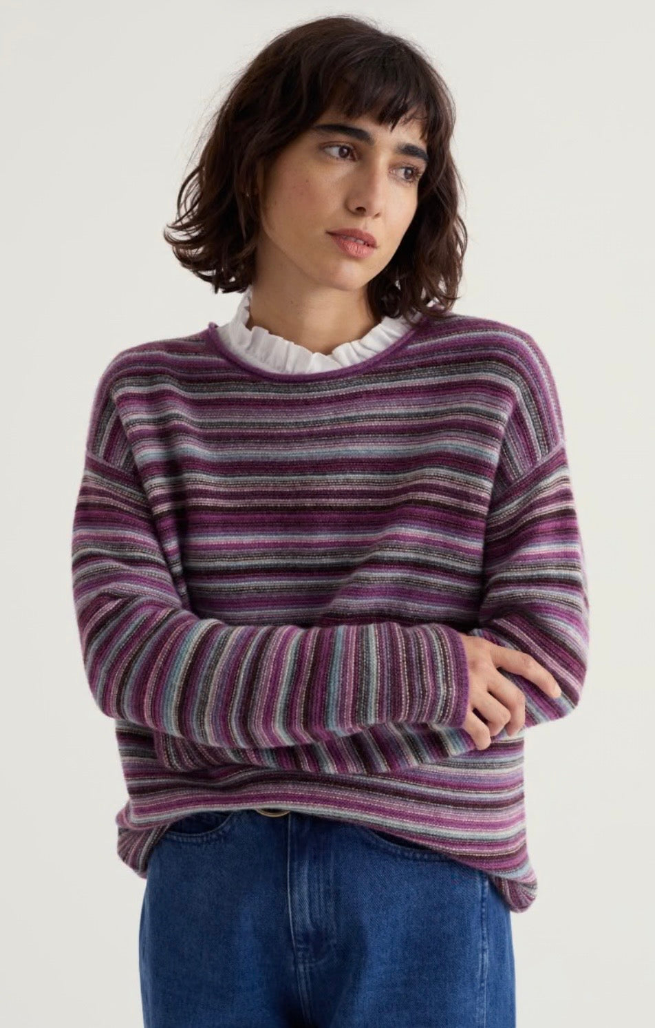 Fruity Jumper Ripple Marks Purple Coral Mix