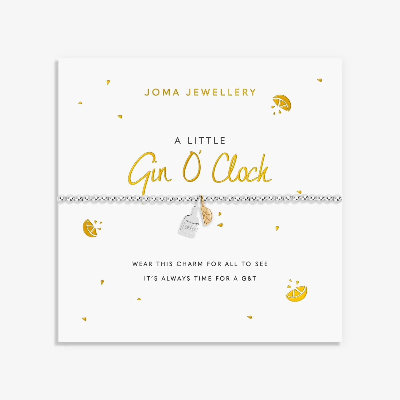 Joma Jewellery A Little ‘Gin o’Clock' Bracelet in Silver Plating