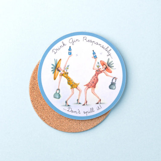 Berni Parker Coaster Drink Gin Responsibly