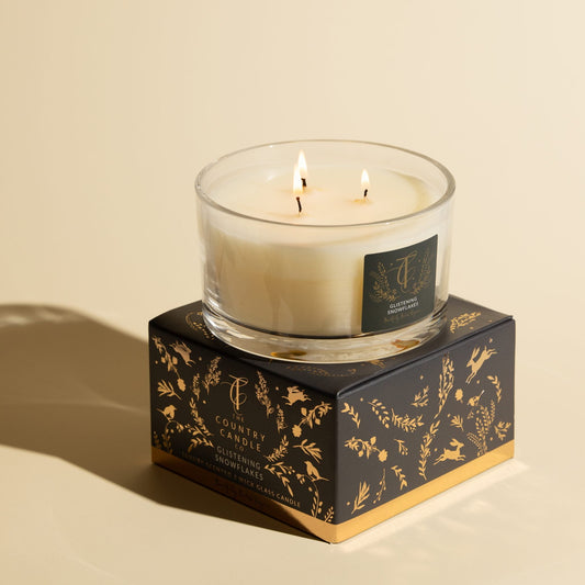 Country Candle Co. 3 Wick Candle Glistening Snowflakes