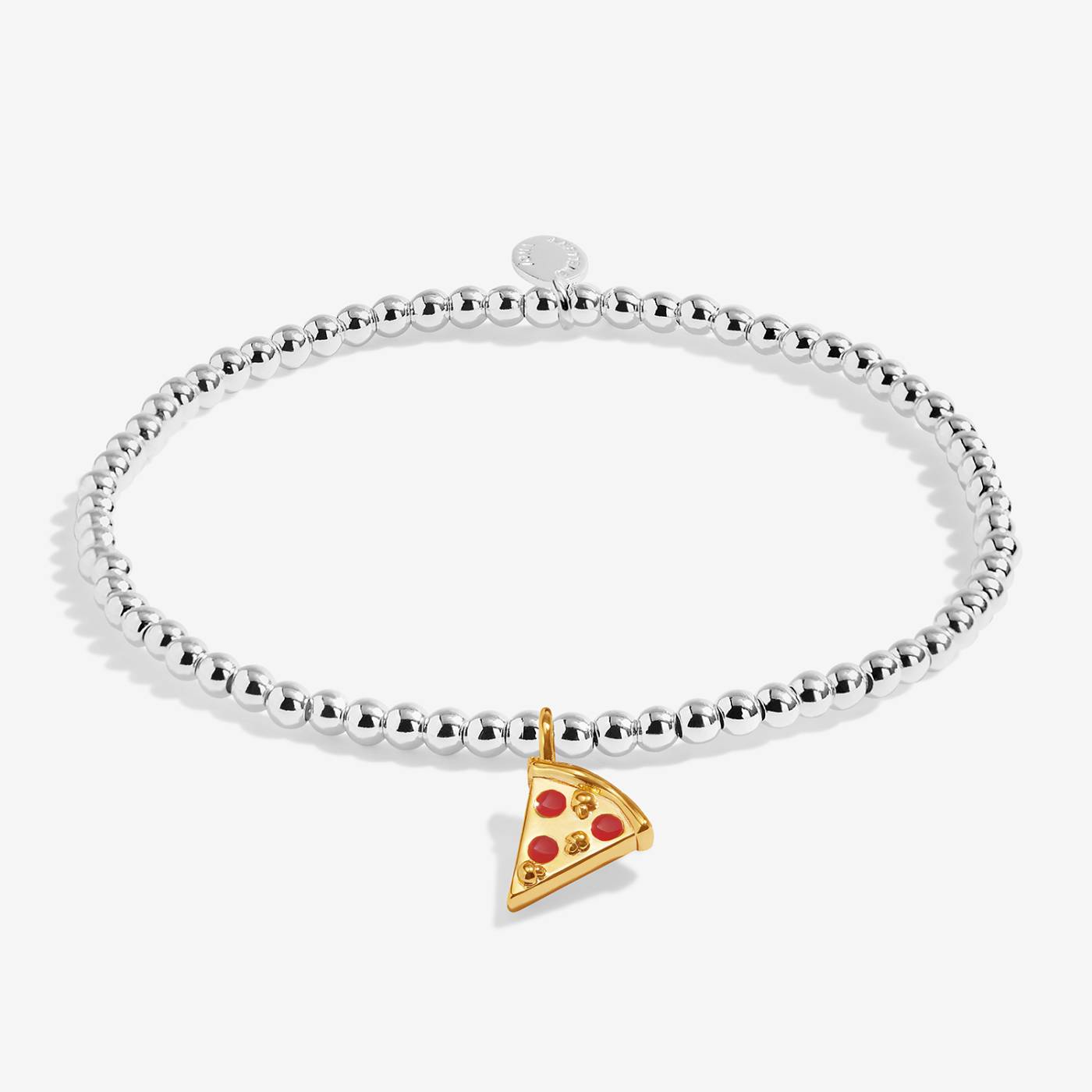 Joma Jewellery A Little Vibes 'Pizza Lovers Club' Bracelet In Silver Plating