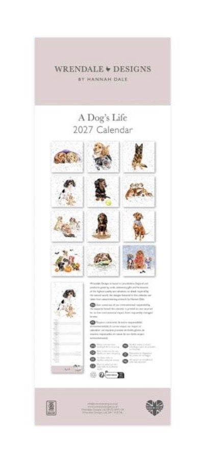 Wrendale Designs “A Dog’s Life” Slim calendar 2027