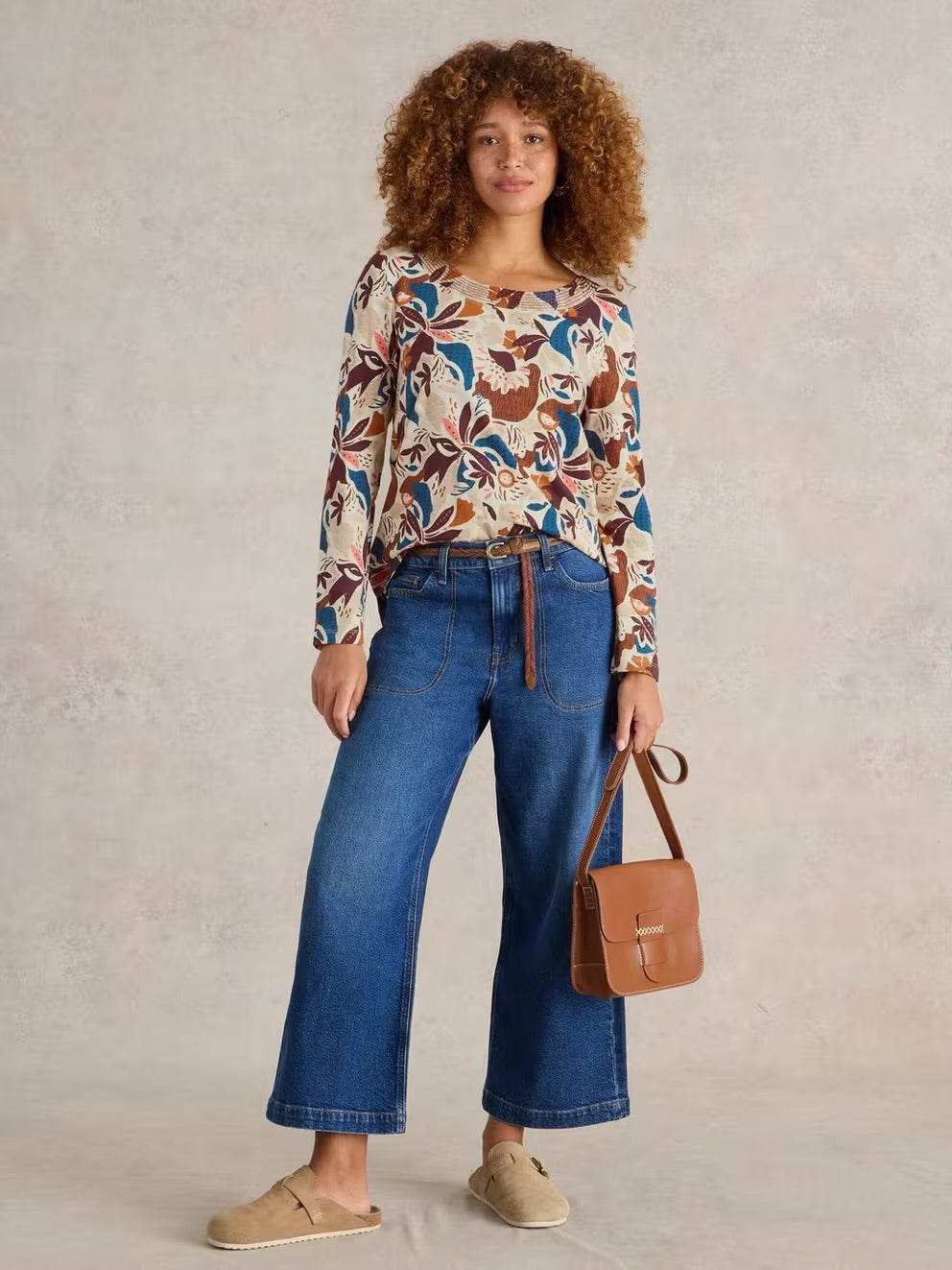 White Stuff Long Sleeve Weaver Tee