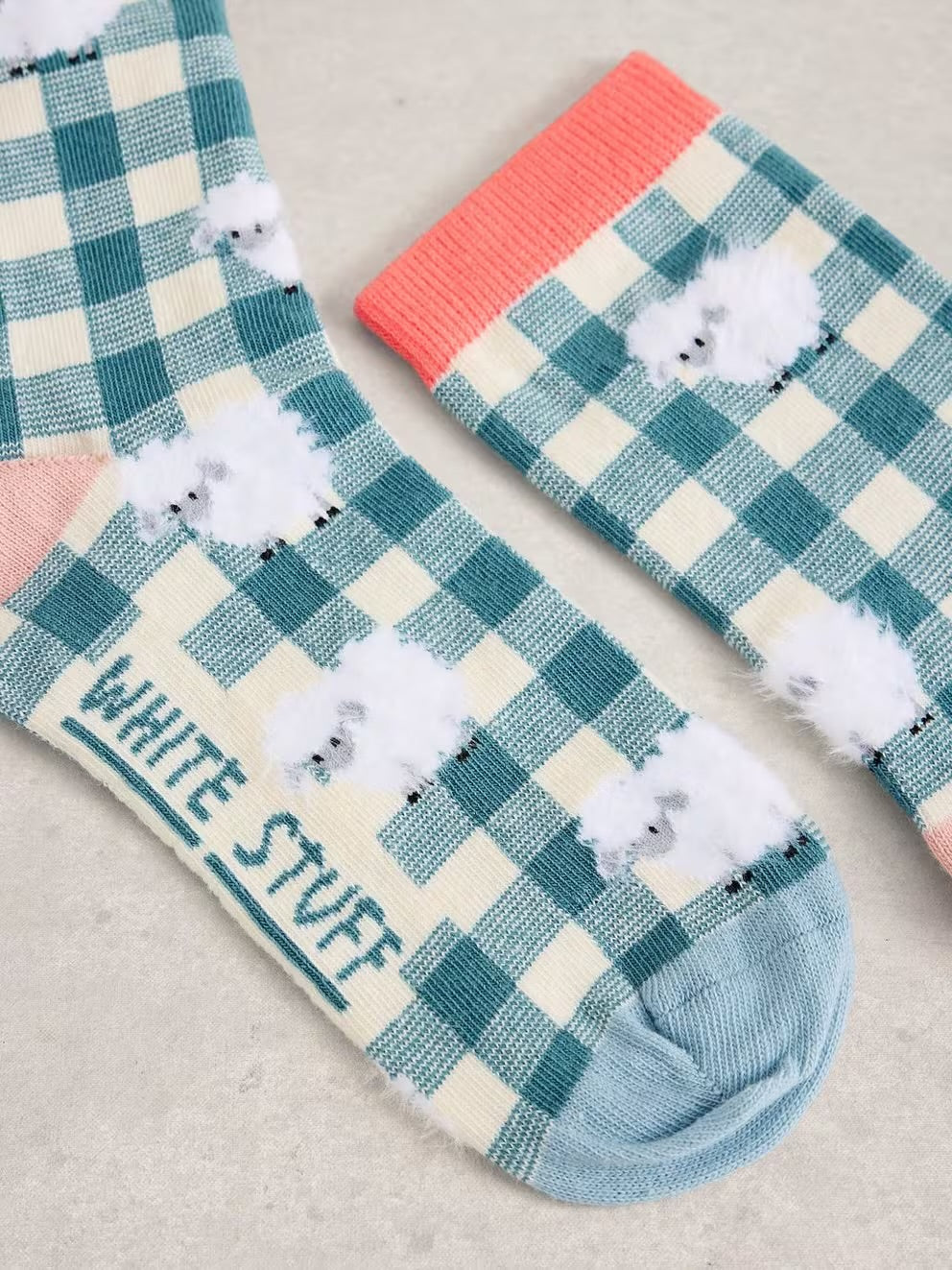 White Stuff Patterned Fluffy Ankle Sock