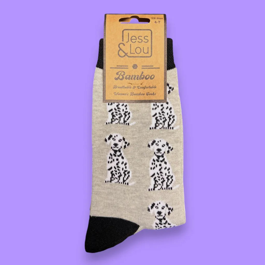 Jess & Lou Pink Dotty Dalmation Bamboo Socks