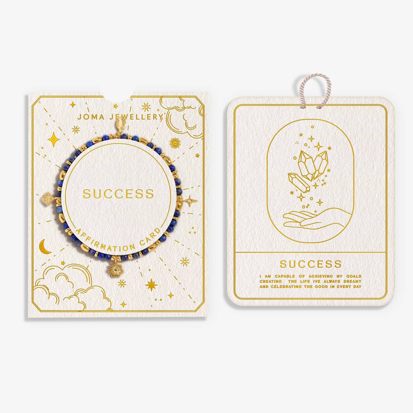 Joma Jewellery Affirmation Card ‘Success’ Bracelet