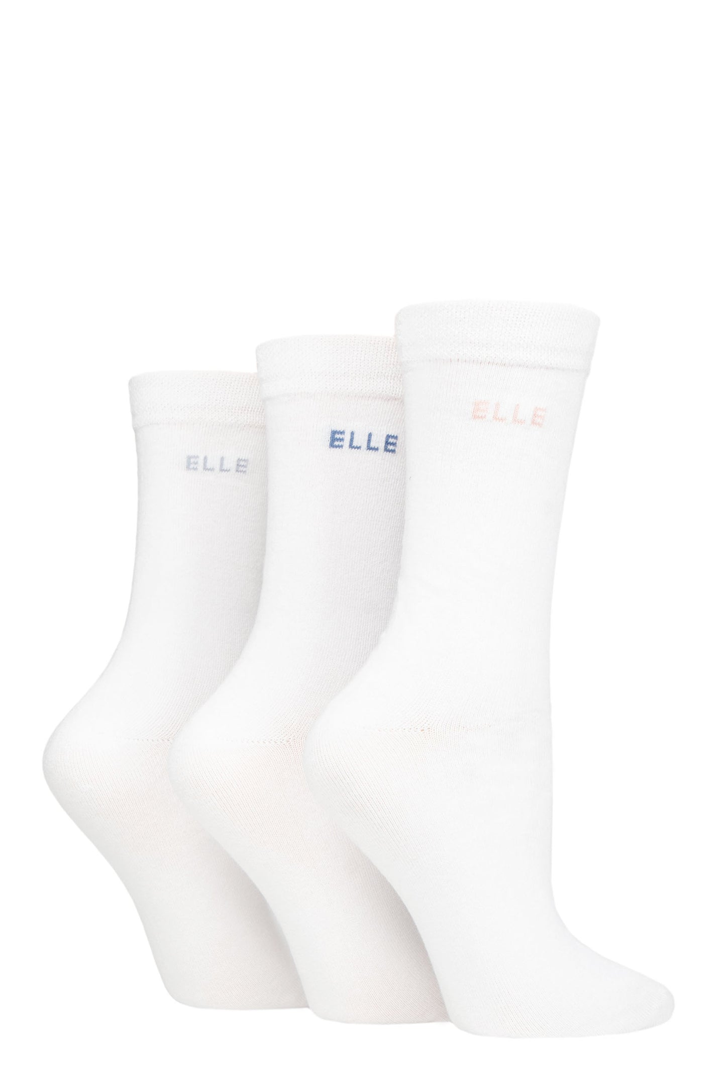 Elle Plain Cotton Socks 3 Pair