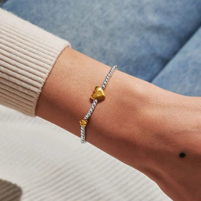 Joma Jewellery Birth Month A Little 'February' Bracelet in Silver and Gold Plating