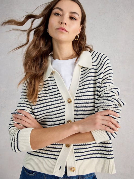 White Stuff Chaterly Stripe Cardi